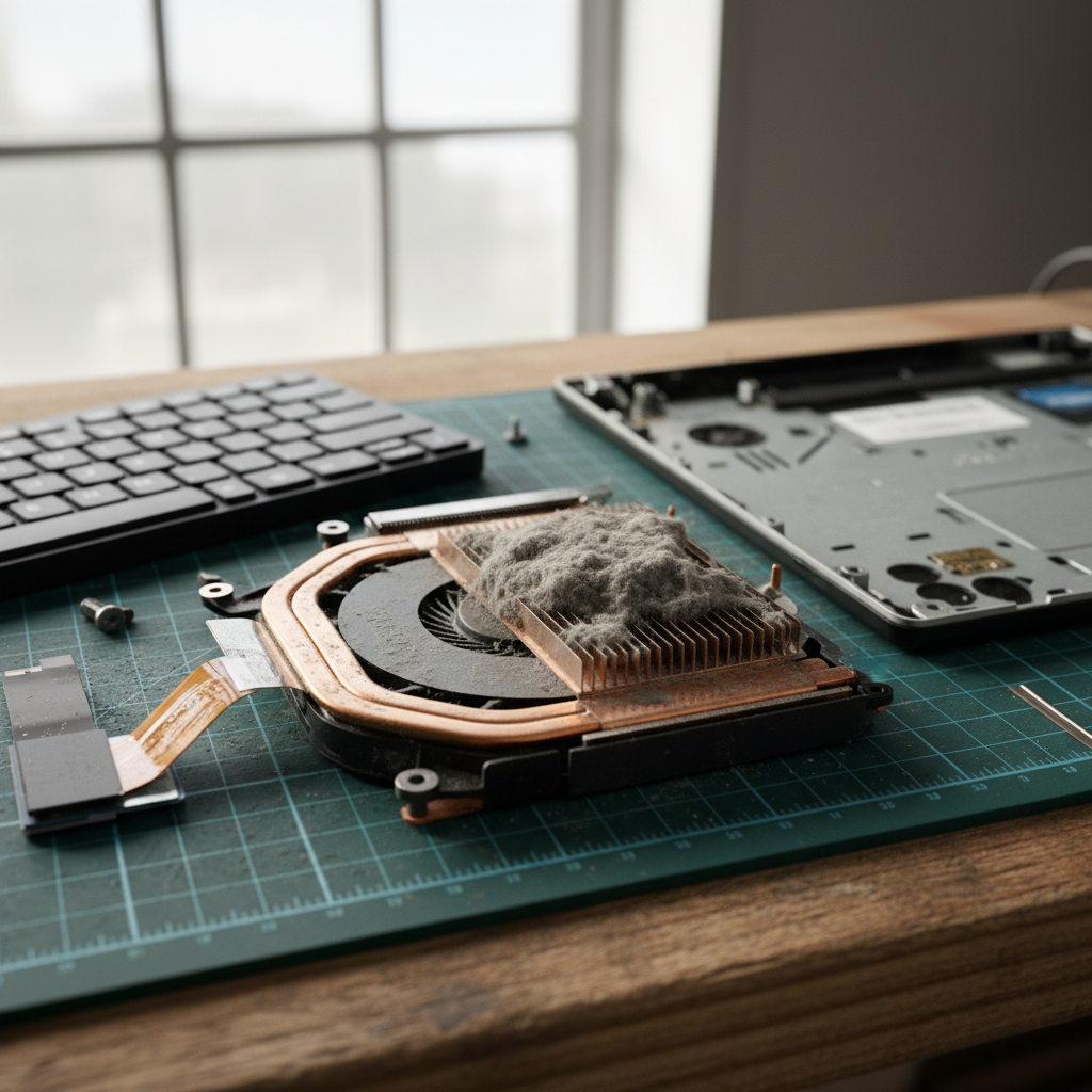 Dust-clogged laptop fan cleaning service in Ferryden Park — Adelaide SA 5010