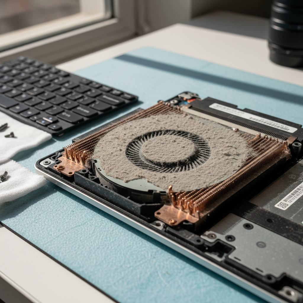 Dust-clogged laptop fan cleaning service in Findon — Adelaide SA 5023