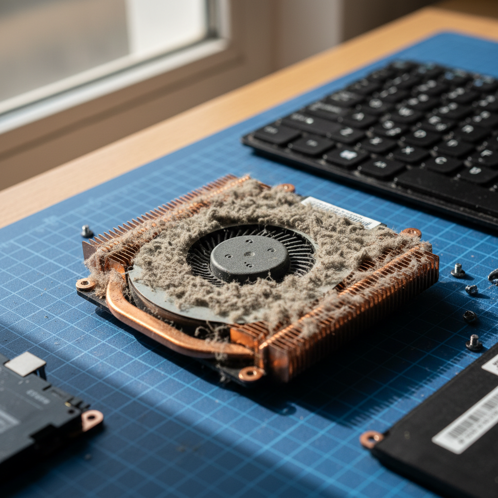 Dust-clogged laptop fan cleaning service in Fingal Bay — Newcastle NSW 2315