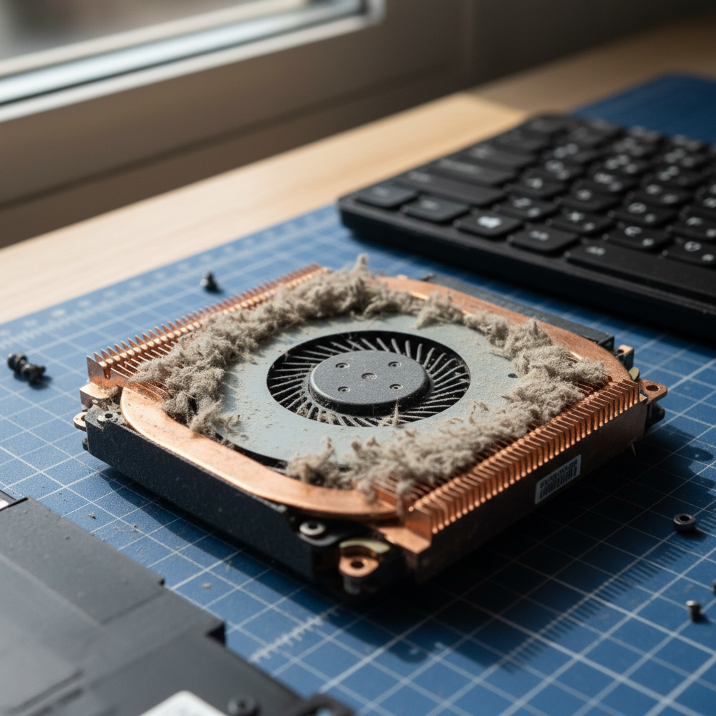 Dust-clogged laptop fan cleaning service in Fishermans Bay — Newcastle NSW 2316