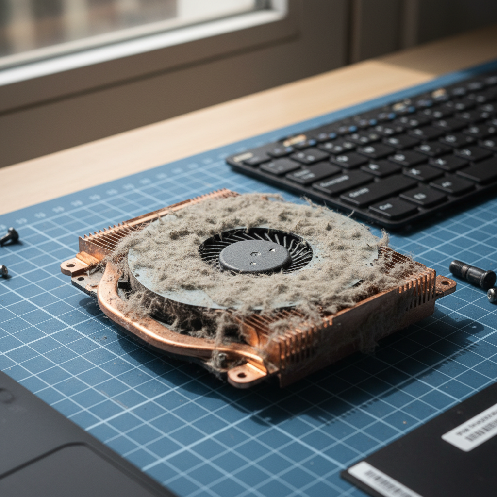 Dust-clogged laptop fan cleaning service in Flaxley — Adelaide SA 5153