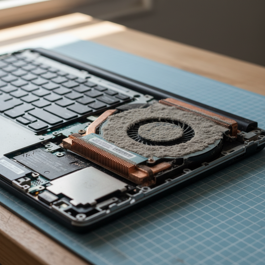 Dust-clogged laptop fan cleaning service in Floraville — Newcastle NSW 2280