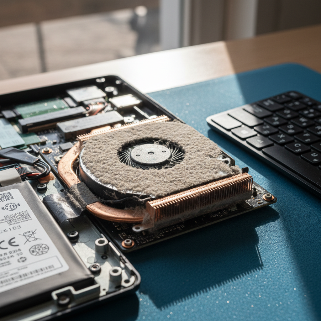 Dust-clogged laptop fan cleaning service in Frazer Park — Newcastle NSW 2259