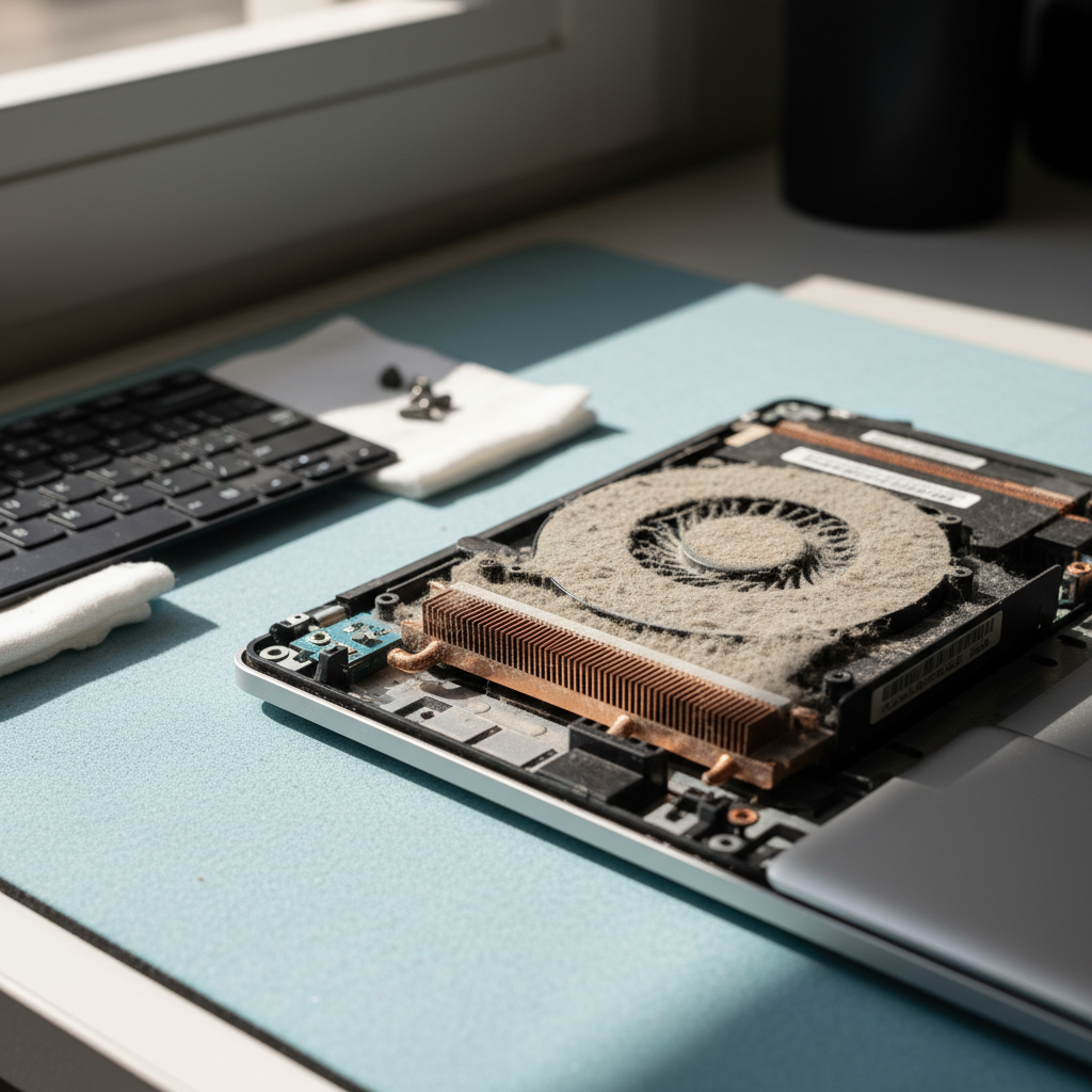 Dust-clogged laptop fan cleaning service in Freds Pass — Darwin NT 0822