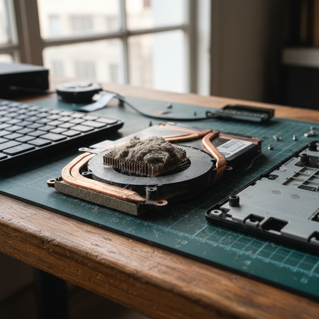 Dust-clogged laptop fan cleaning service in Fulham Gardens — Adelaide SA 5024