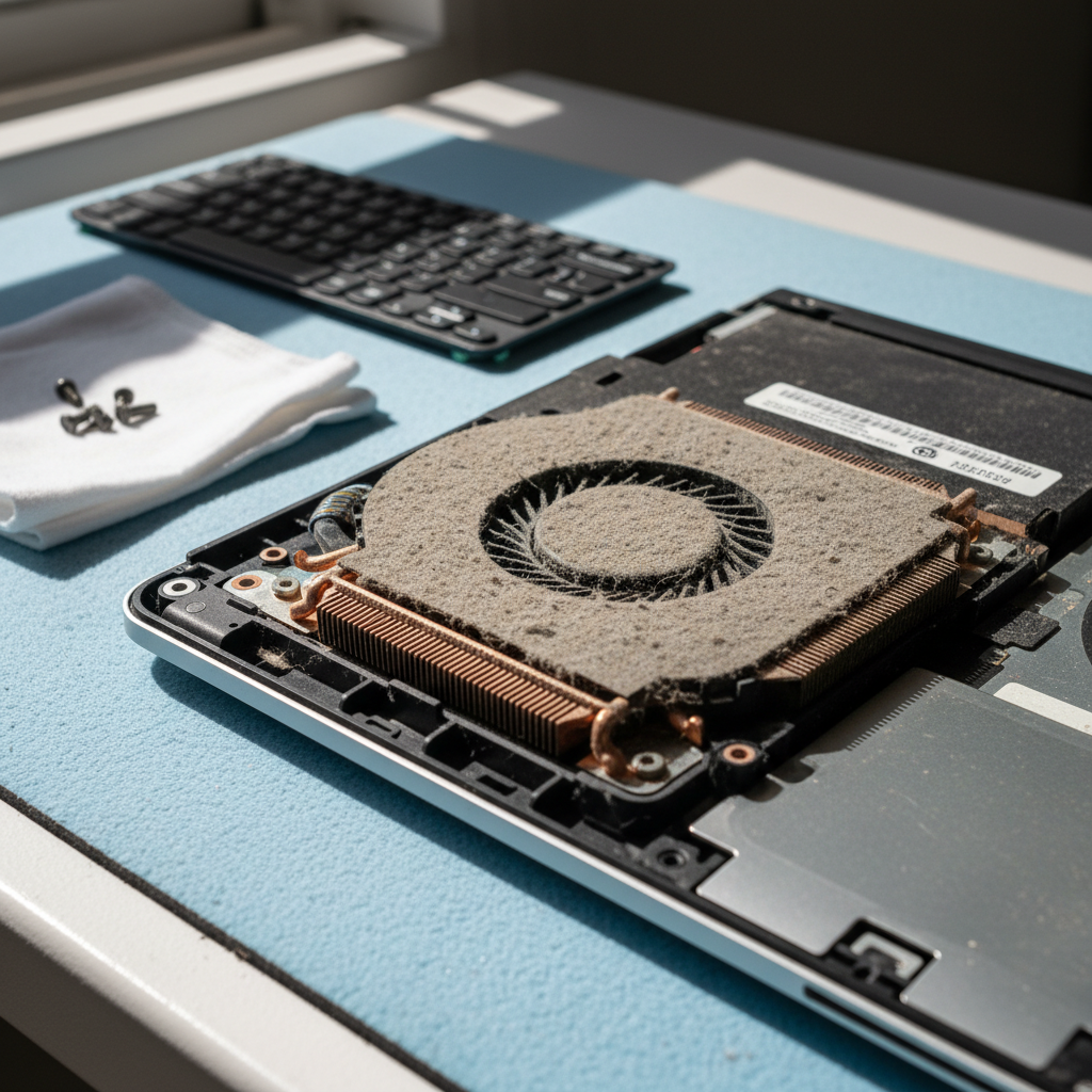 Dust-clogged laptop fan cleaning service in Fullarton — Adelaide SA 5063
