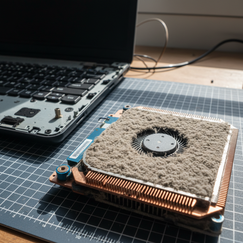 Dust-clogged laptop fan cleaning service in Gateshead — Newcastle NSW 2290