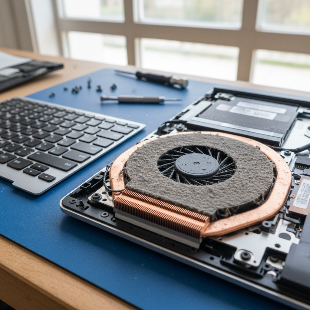 Dust-clogged laptop fan cleaning service in Gawler — Adelaide SA 5118