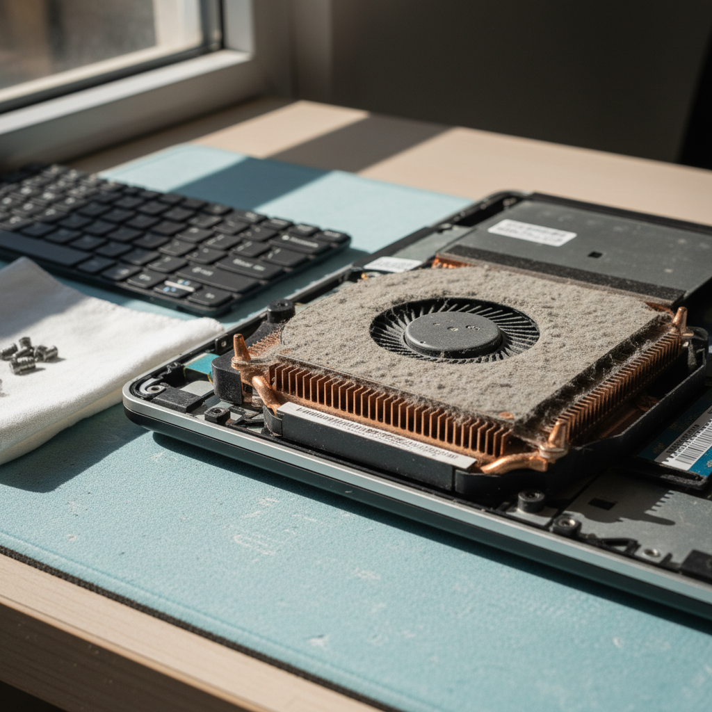 Dust-clogged laptop fan cleaning service in Gawler Belt — Adelaide SA 5118