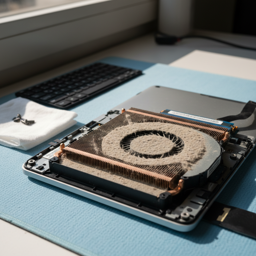 Dust-clogged laptop fan cleaning service in Gawler East — Adelaide SA 5118