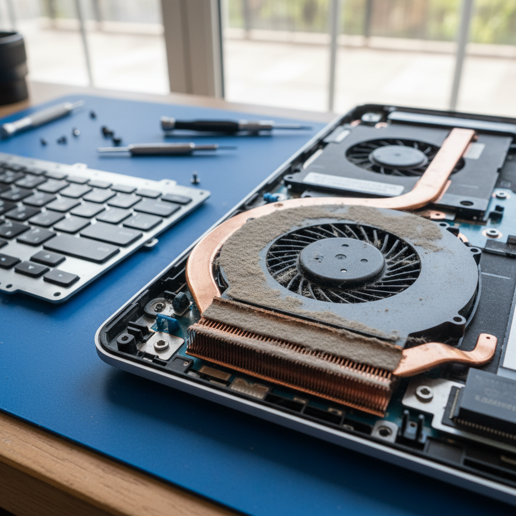 Dust-clogged laptop fan cleaning service in Gawler South — Adelaide SA 5118