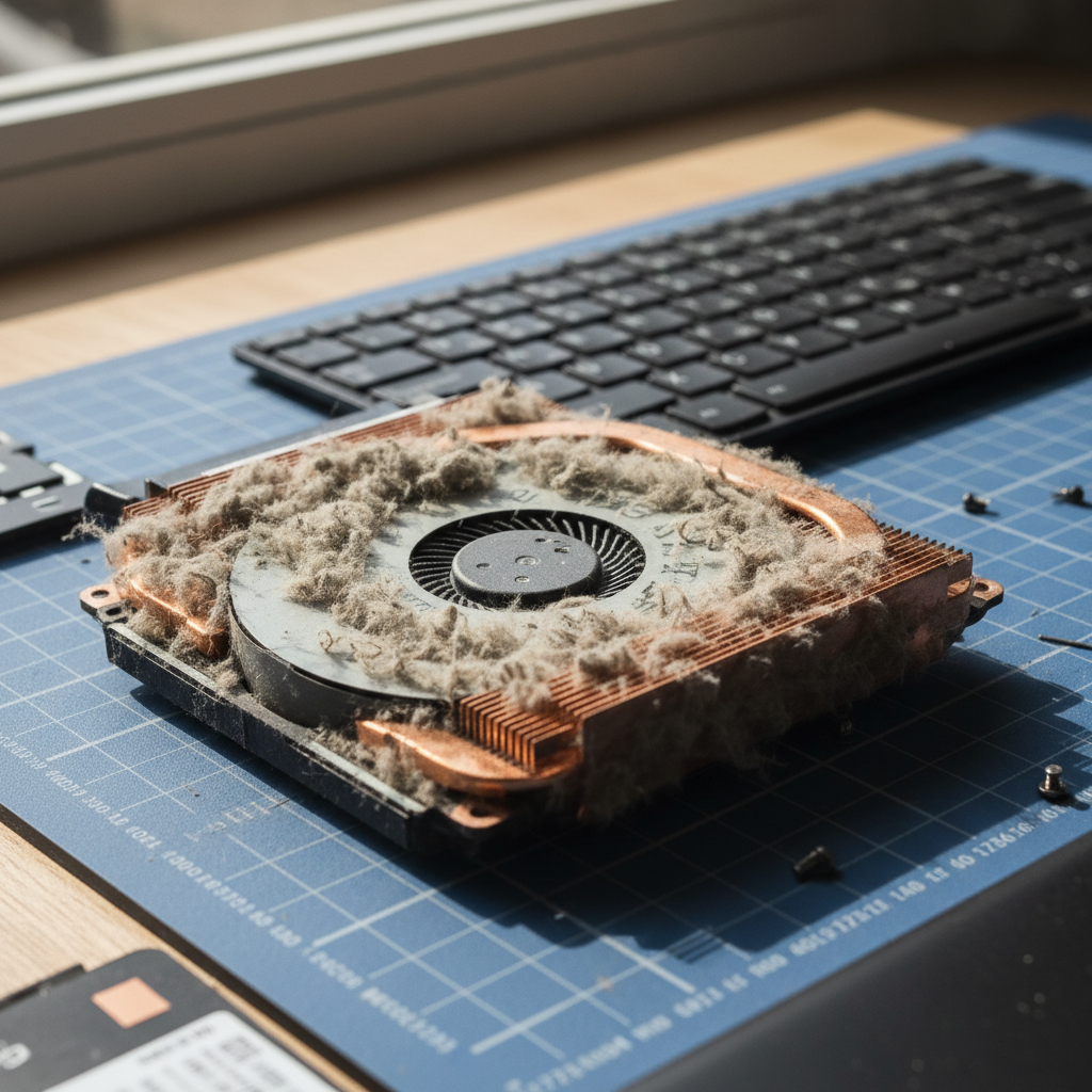 Dust-clogged laptop fan cleaning service in Gawler West — Adelaide SA 5118