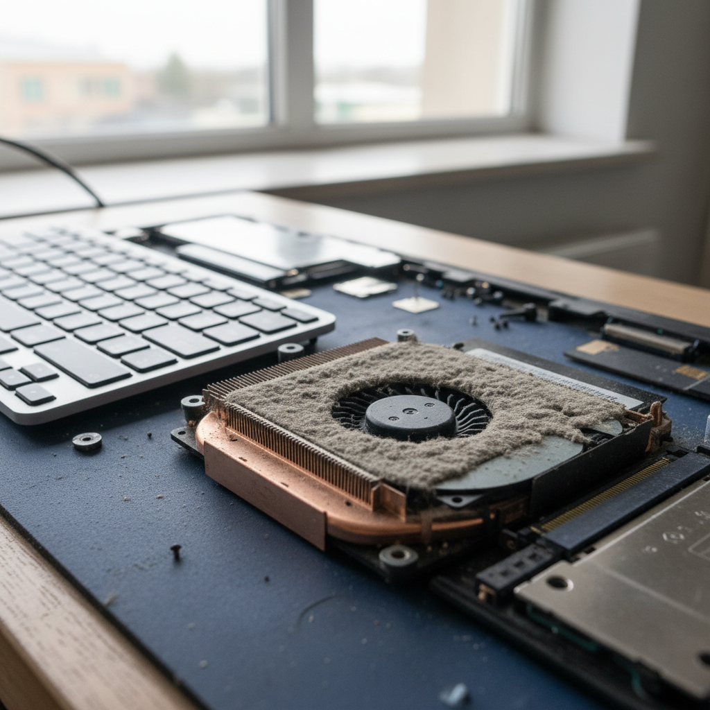 Dust-clogged laptop fan cleaning service in Geilston Bay — Hobart TAS 7015