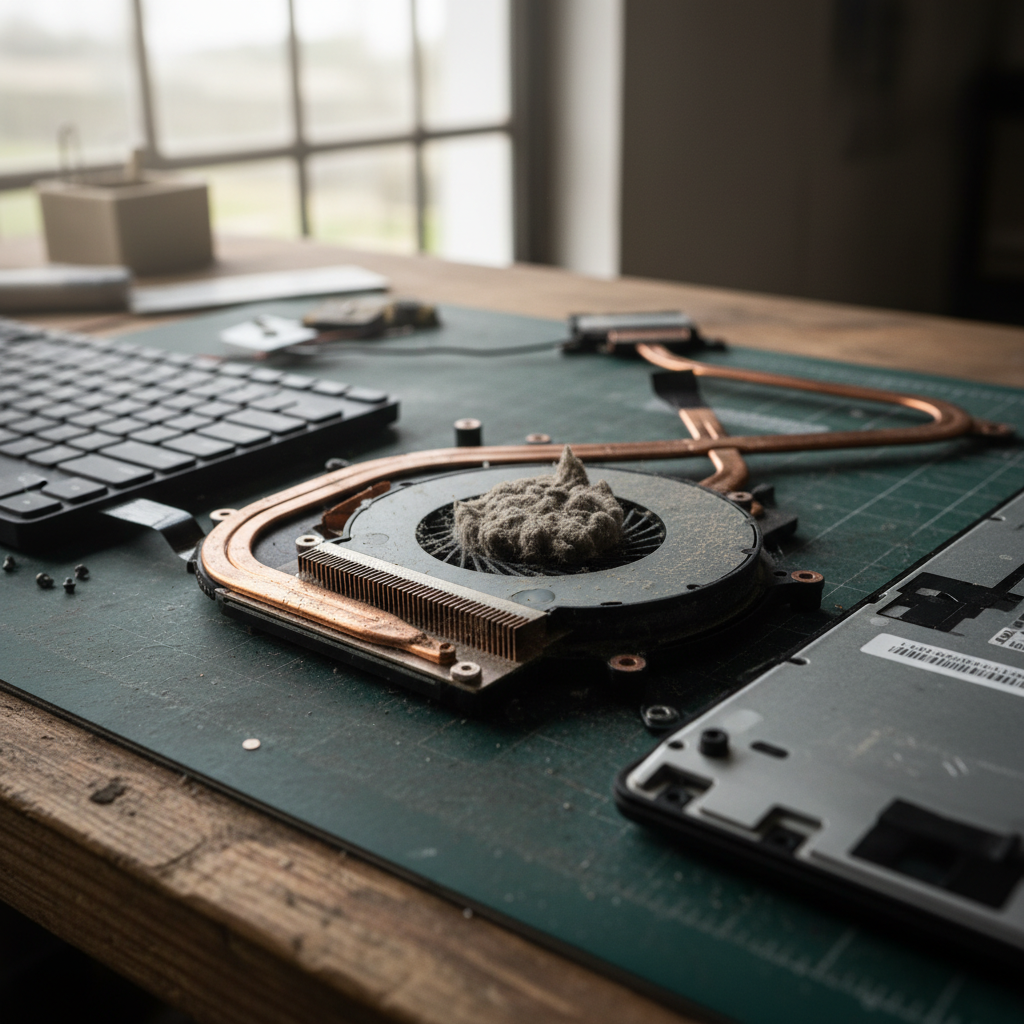 Dust-clogged laptop fan cleaning service in Georgetown — Newcastle NSW 2298