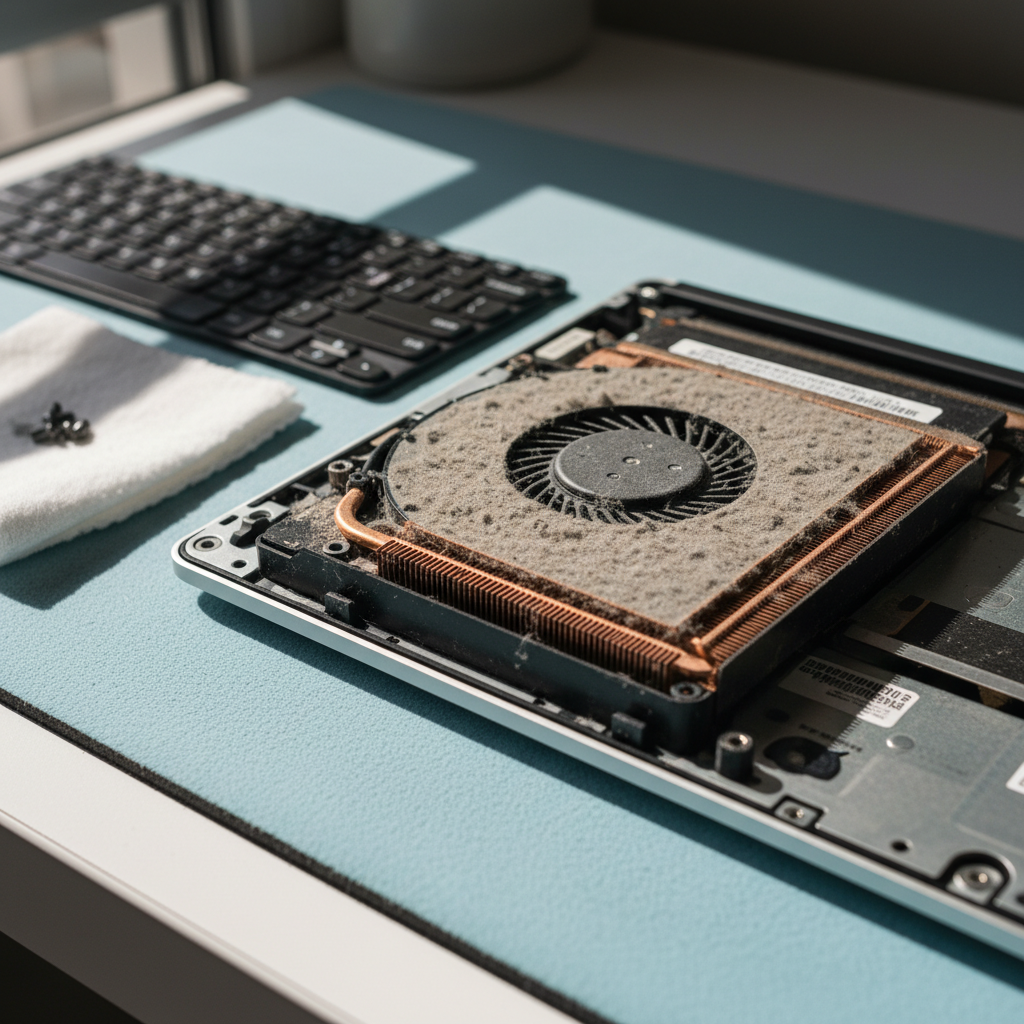 Dust-clogged laptop fan cleaning service in Gilberton — Adelaide SA 5081