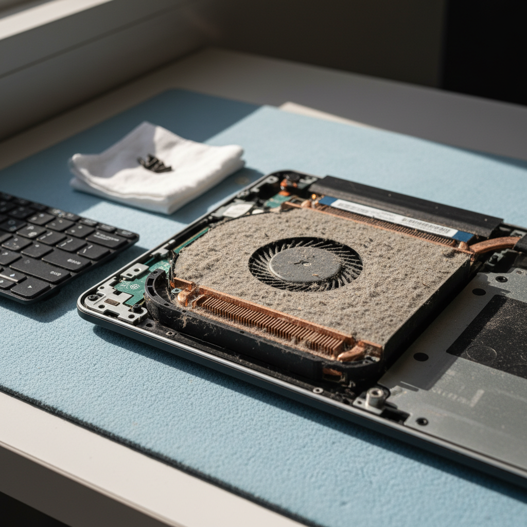 Dust-clogged laptop fan cleaning service in Gilles Plains — Adelaide SA 5086