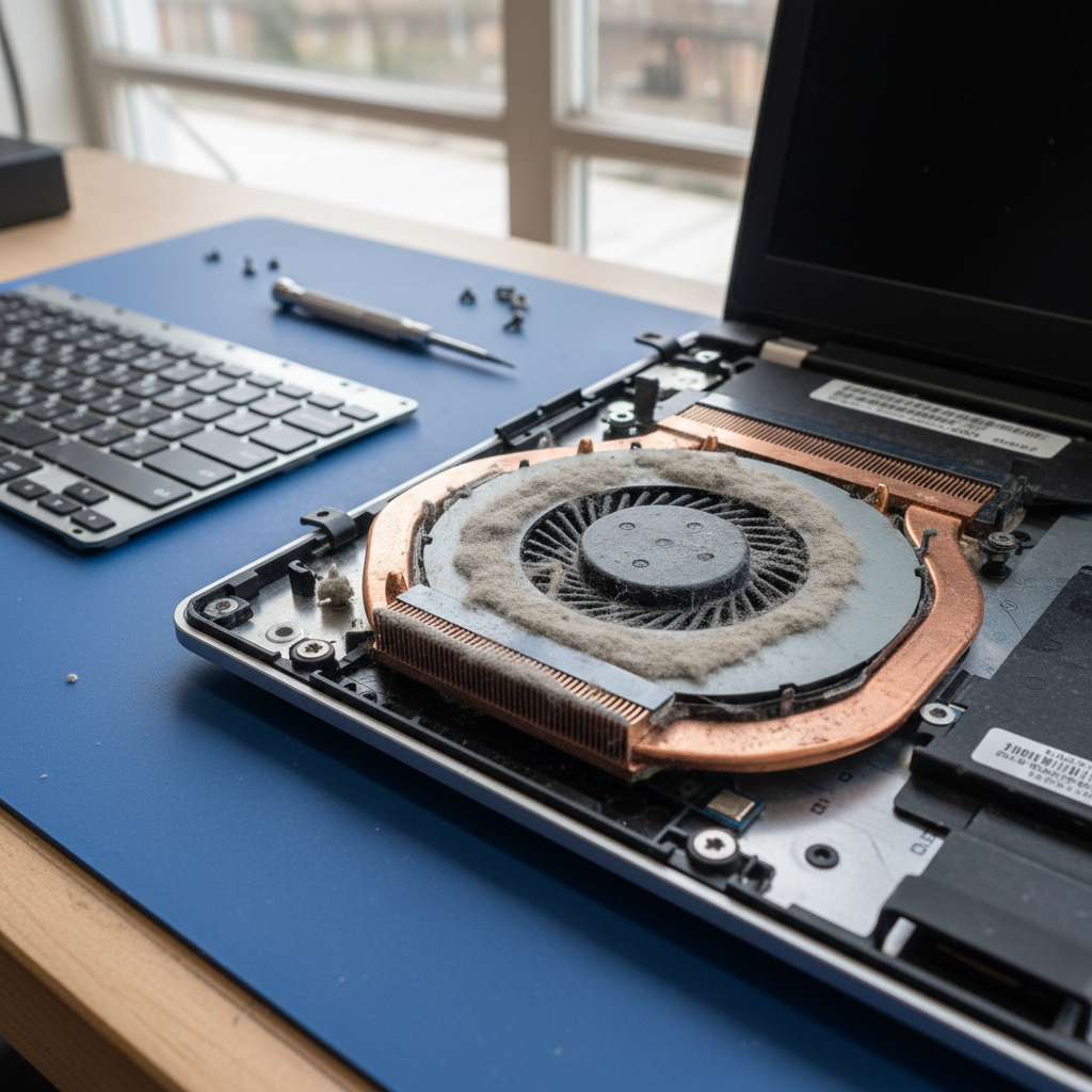 Dust-clogged laptop fan cleaning service in Gillieston Heights — Newcastle NSW 2321