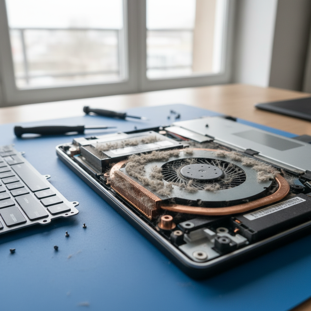 Dust-clogged laptop fan cleaning service in Gillman — Adelaide SA 5013