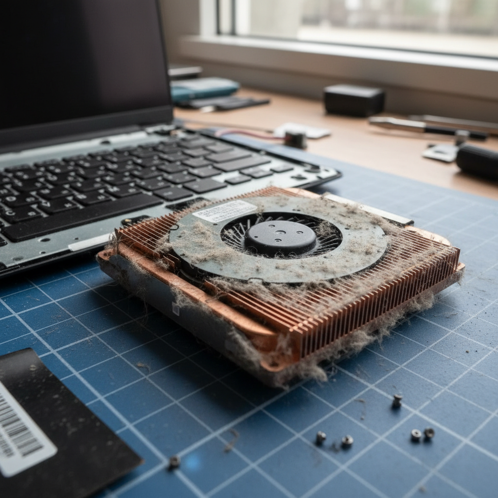 Dust-clogged laptop fan cleaning service in Girraween — Darwin NT 0836