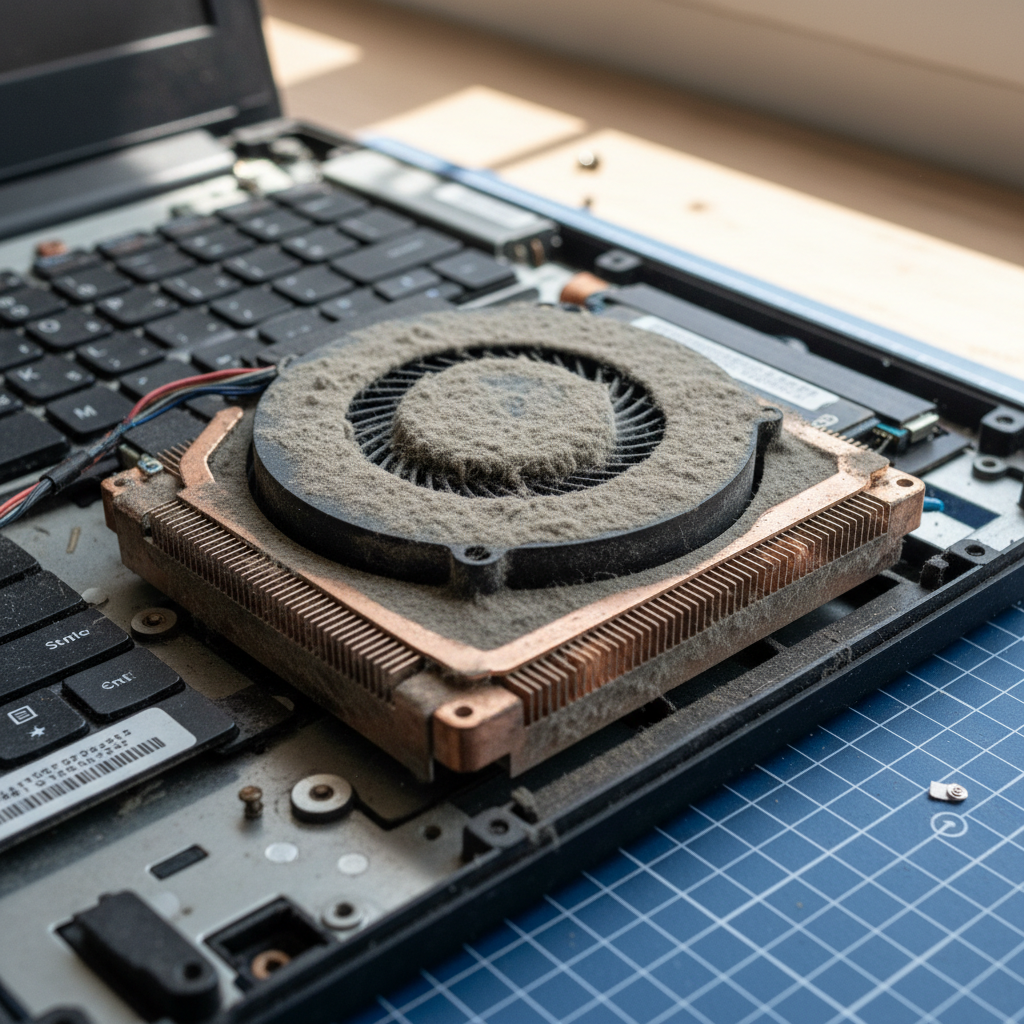 Dust-clogged laptop fan cleaning service in Glen Martin — Newcastle NSW 2321
