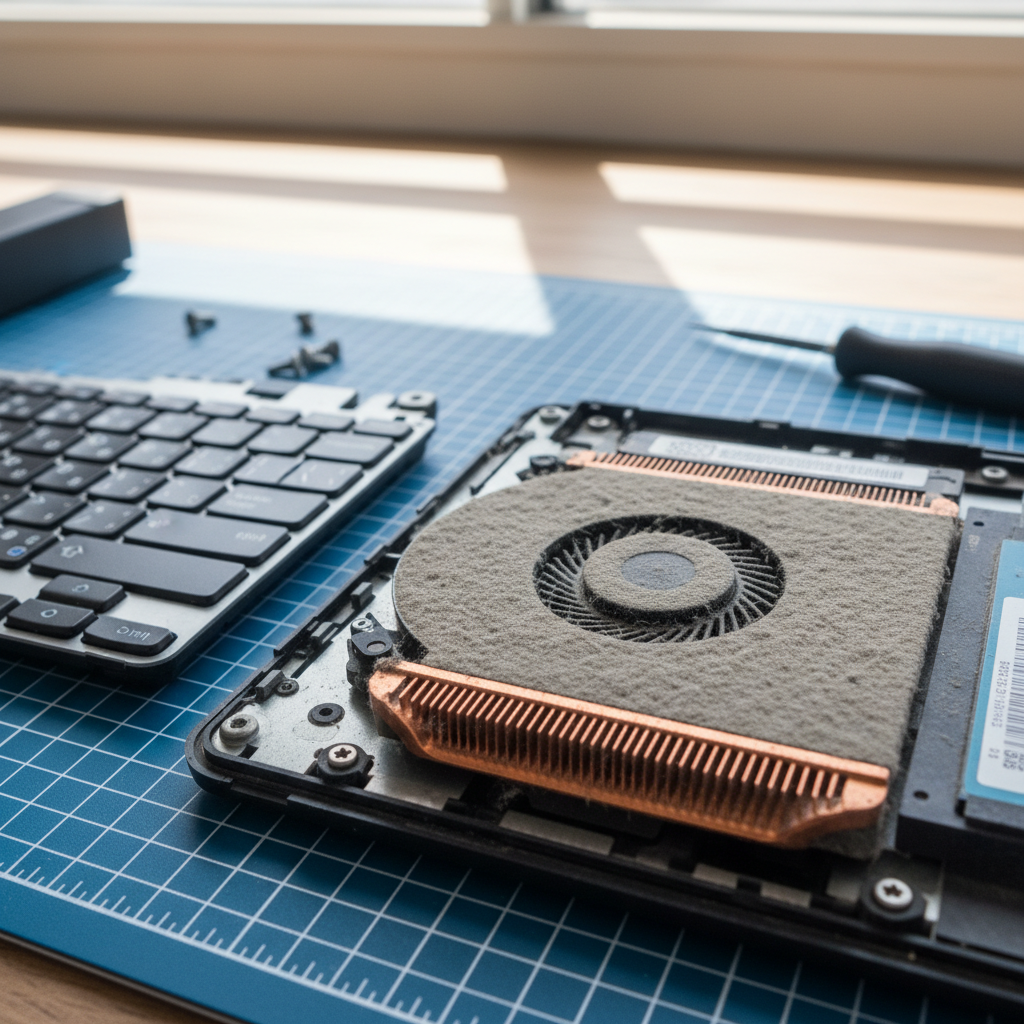 Dust-clogged laptop fan cleaning service in Glen Oak — Newcastle NSW 2320