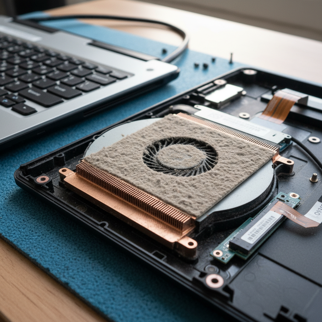 Dust-clogged laptop fan cleaning service in Glen William — Newcastle NSW 2321