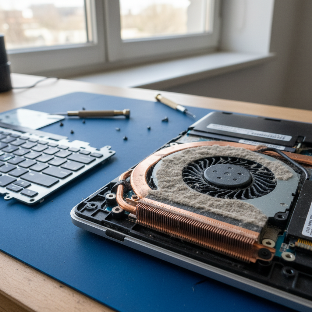 Dust-clogged laptop fan cleaning service in Glenalta — Adelaide SA 5052