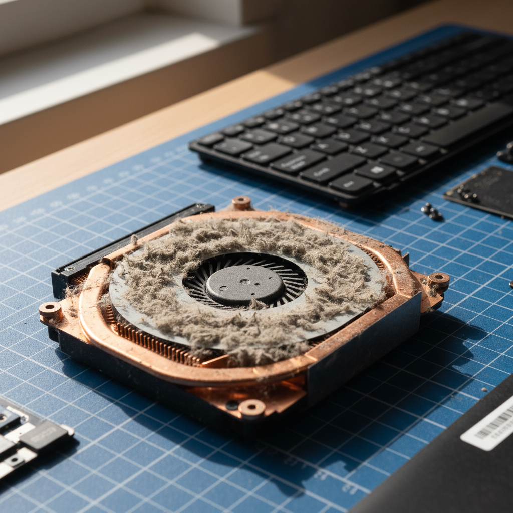 Dust-clogged laptop fan cleaning service in Glenelg North — Adelaide SA 5045