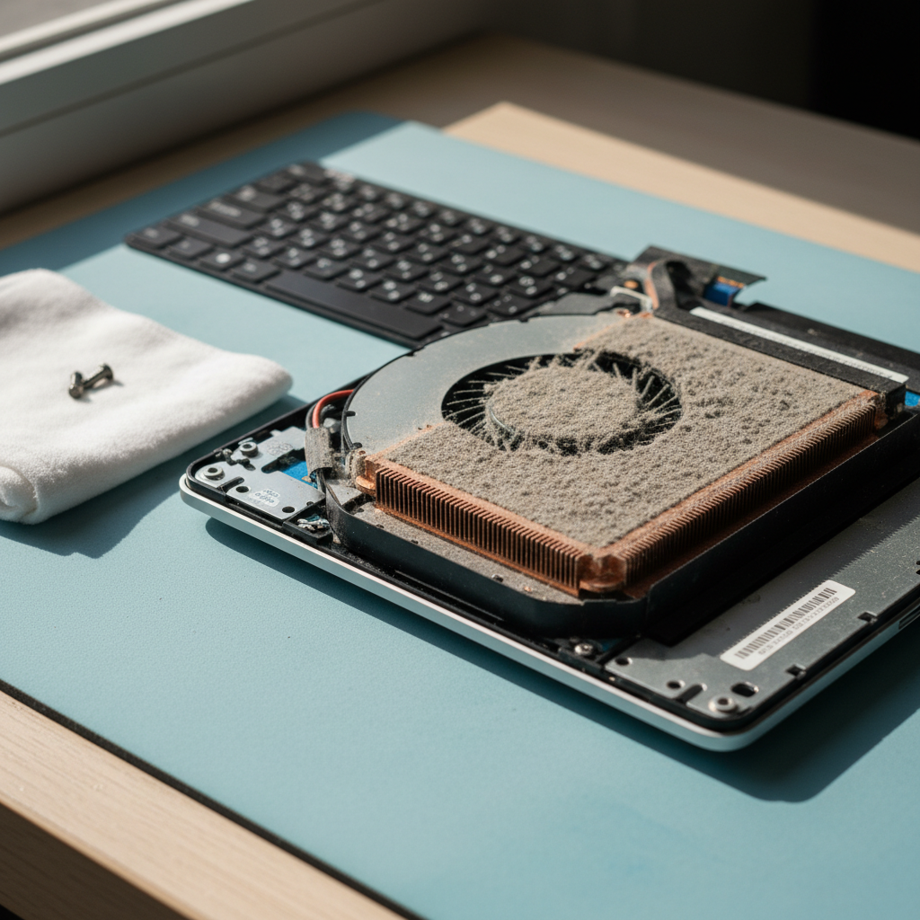 Dust-clogged laptop fan cleaning service in Glengowrie — Adelaide SA 5044