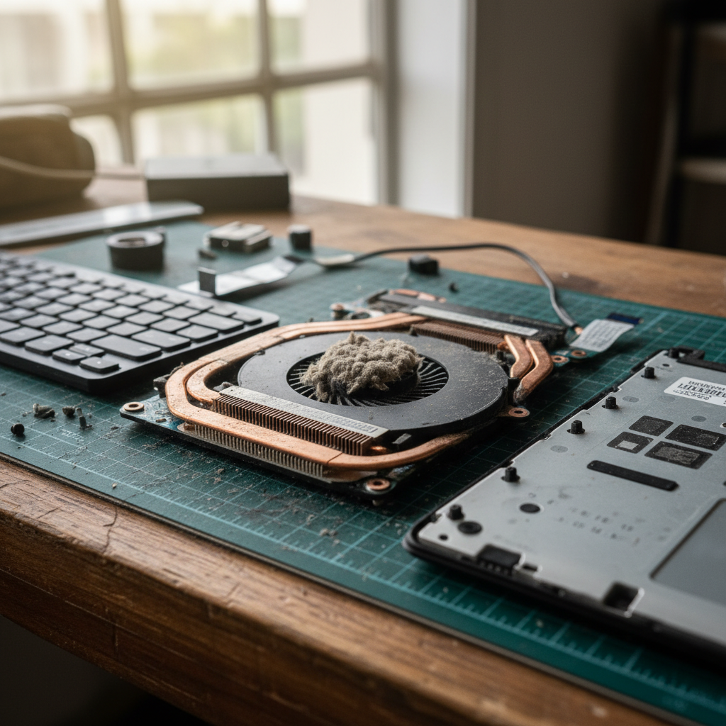Dust-clogged laptop fan cleaning service in Globe Derby Park — Adelaide SA 5110