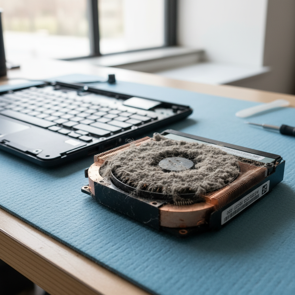 Dust-clogged laptop fan cleaning service in Glynde — Adelaide SA 5070