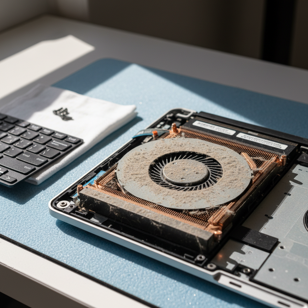 Dust-clogged laptop fan cleaning service in Golden Grove — Adelaide SA 5125