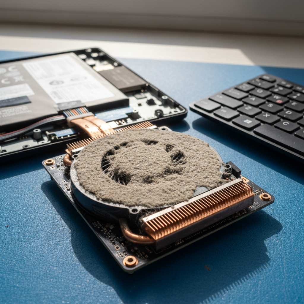 Dust-clogged laptop fan cleaning service in Green Fields — Adelaide SA 5107