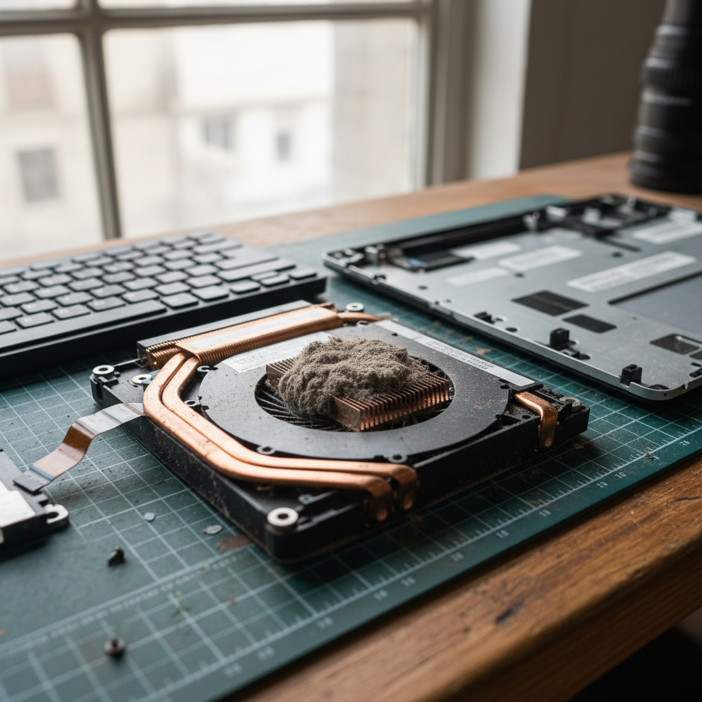 Dust-clogged laptop fan cleaning service in Green Hills — Newcastle NSW 2730