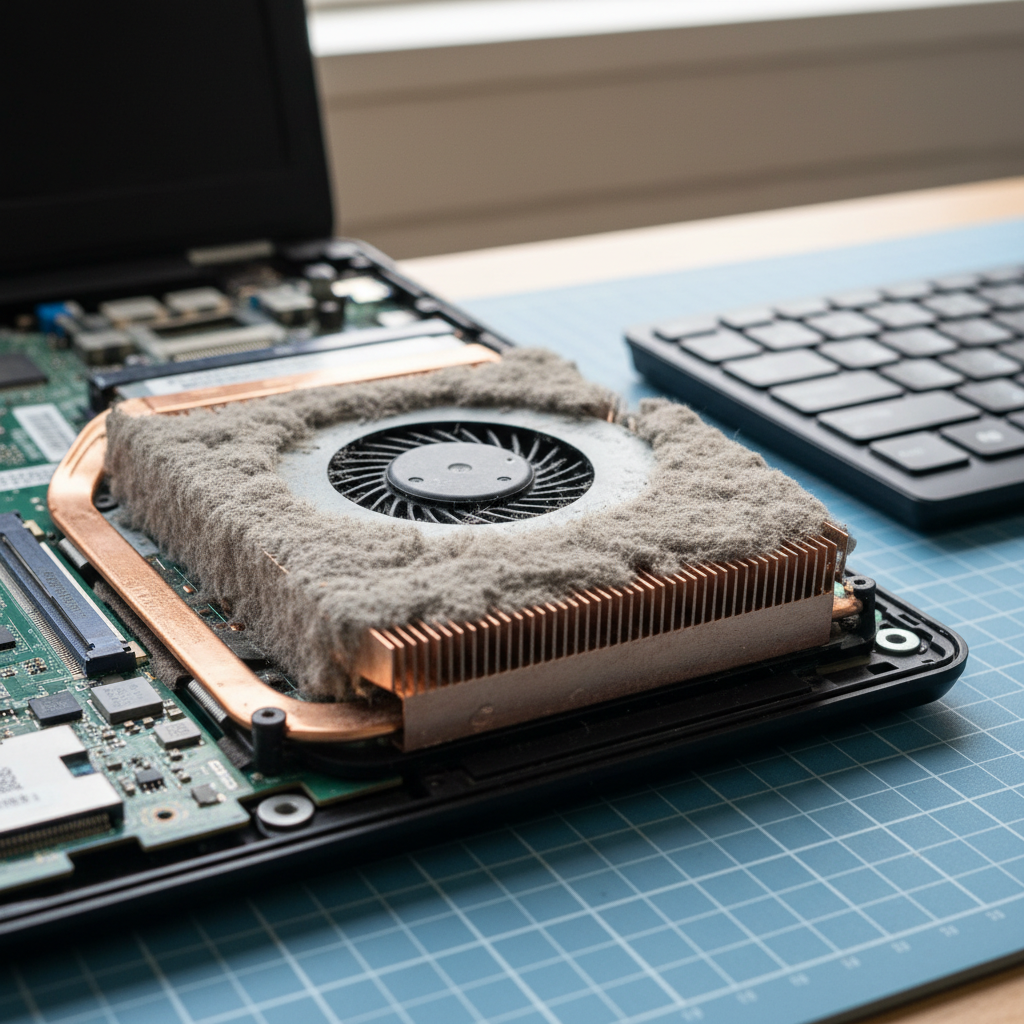 Dust-clogged laptop fan cleaning service in Greenwith — Adelaide SA 5125