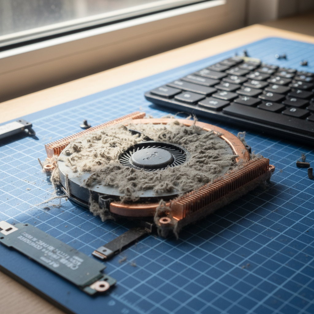 Dust-clogged laptop fan cleaning service in Greta — Newcastle NSW 2334