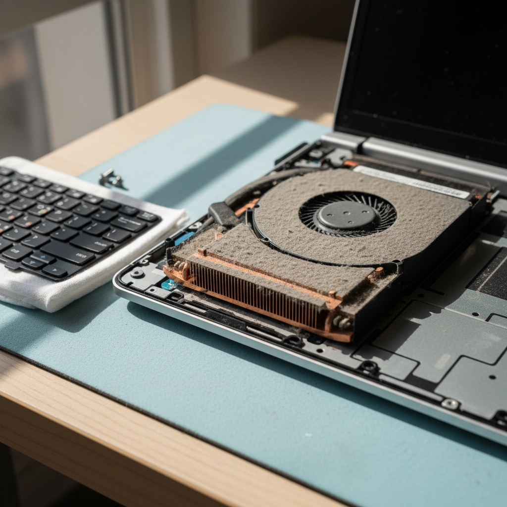 Dust-clogged laptop fan cleaning service in Gwandalan — Newcastle NSW 2259