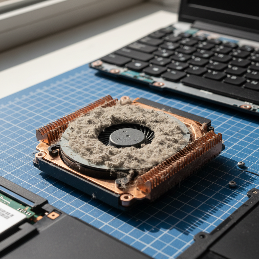 Dust-clogged laptop fan cleaning service in Hackham — Adelaide SA 5163