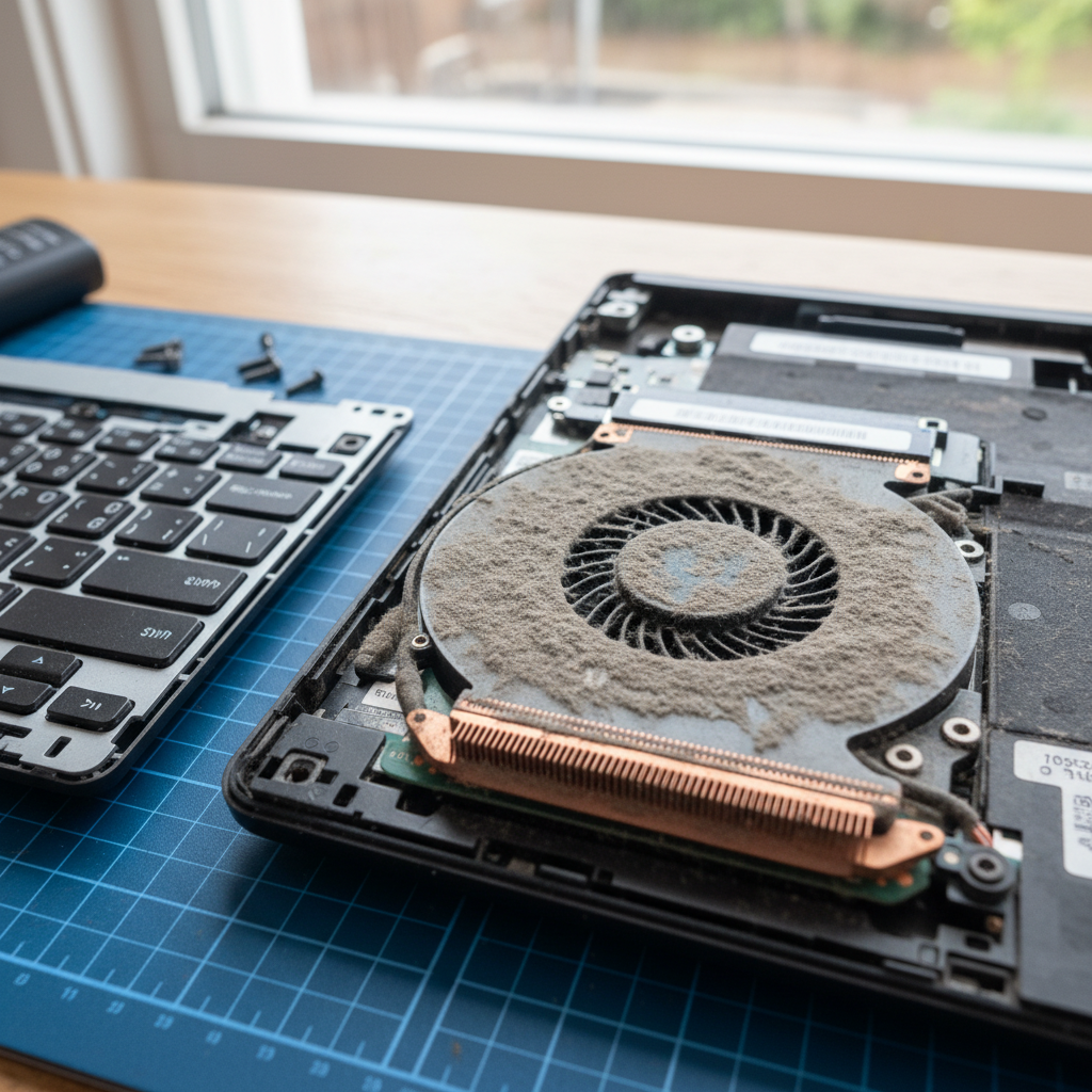 Dust-clogged laptop fan cleaning service in Hackham West — Adelaide SA 5163
