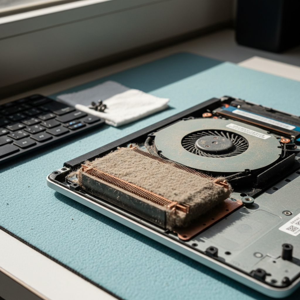 Dust-clogged laptop fan cleaning service in Hackney — Adelaide SA 5069