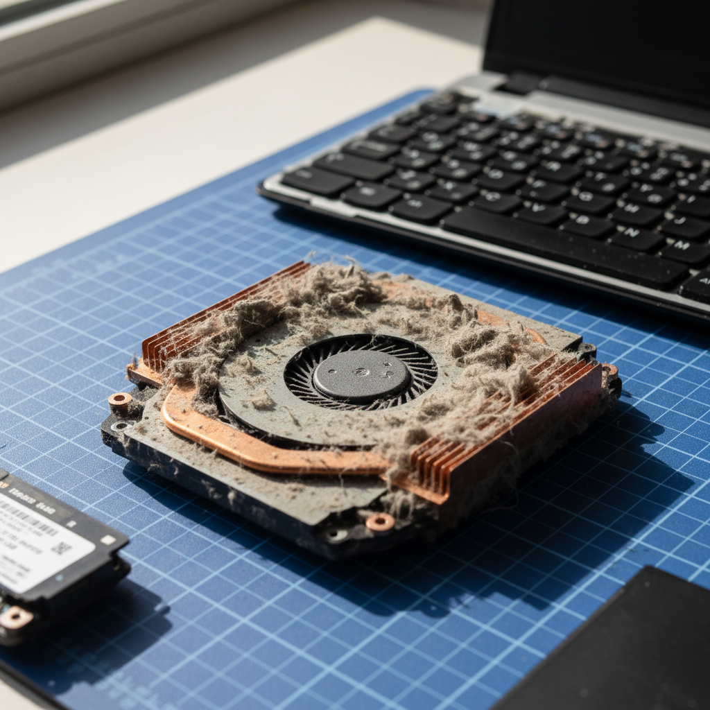 Dust-clogged laptop fan cleaning service in Halekulani — Newcastle NSW 2262