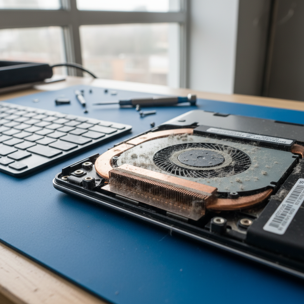 Dust-clogged laptop fan cleaning service in Hallett Cove — Adelaide SA 5158