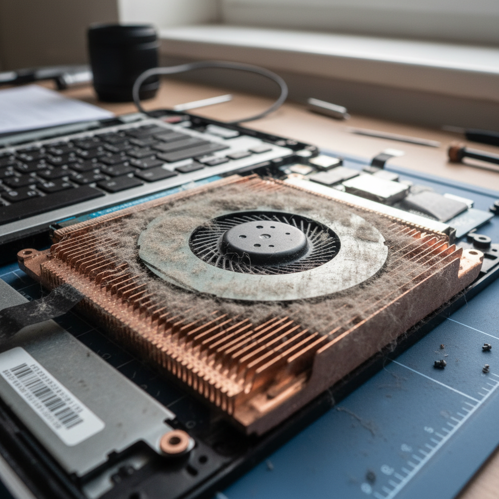 Dust-clogged laptop fan cleaning service in Halloran — Newcastle NSW 2259