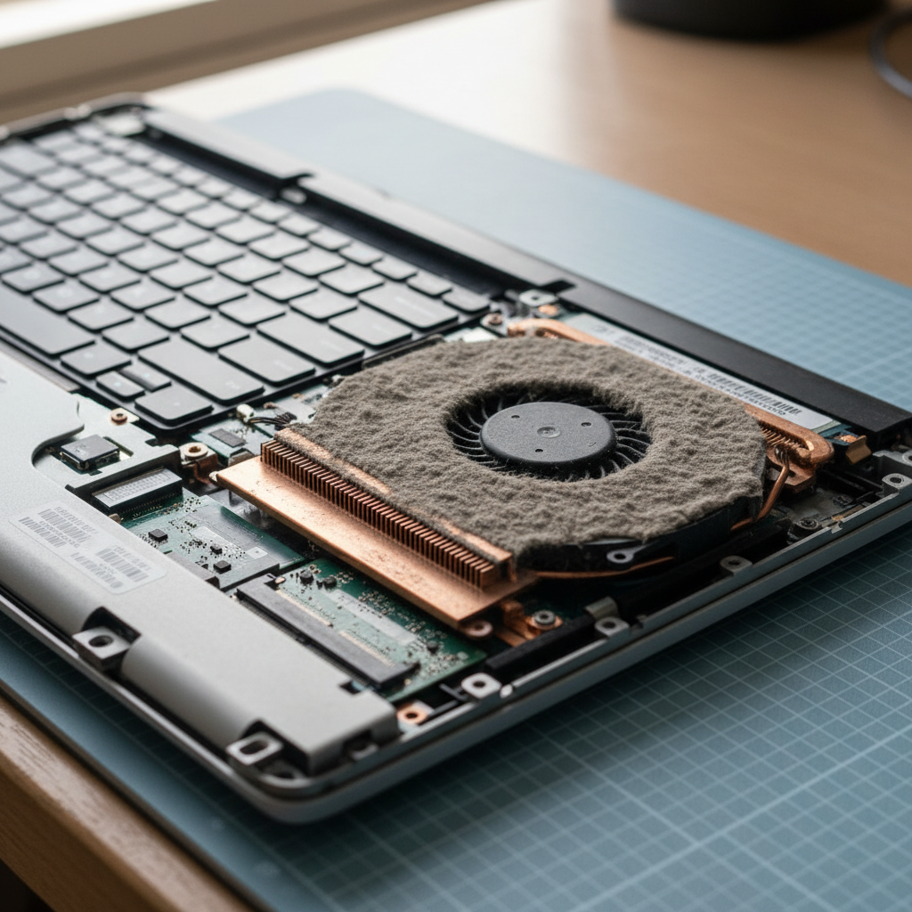 Dust-clogged laptop fan cleaning service in Hamilton East — Newcastle NSW 2303