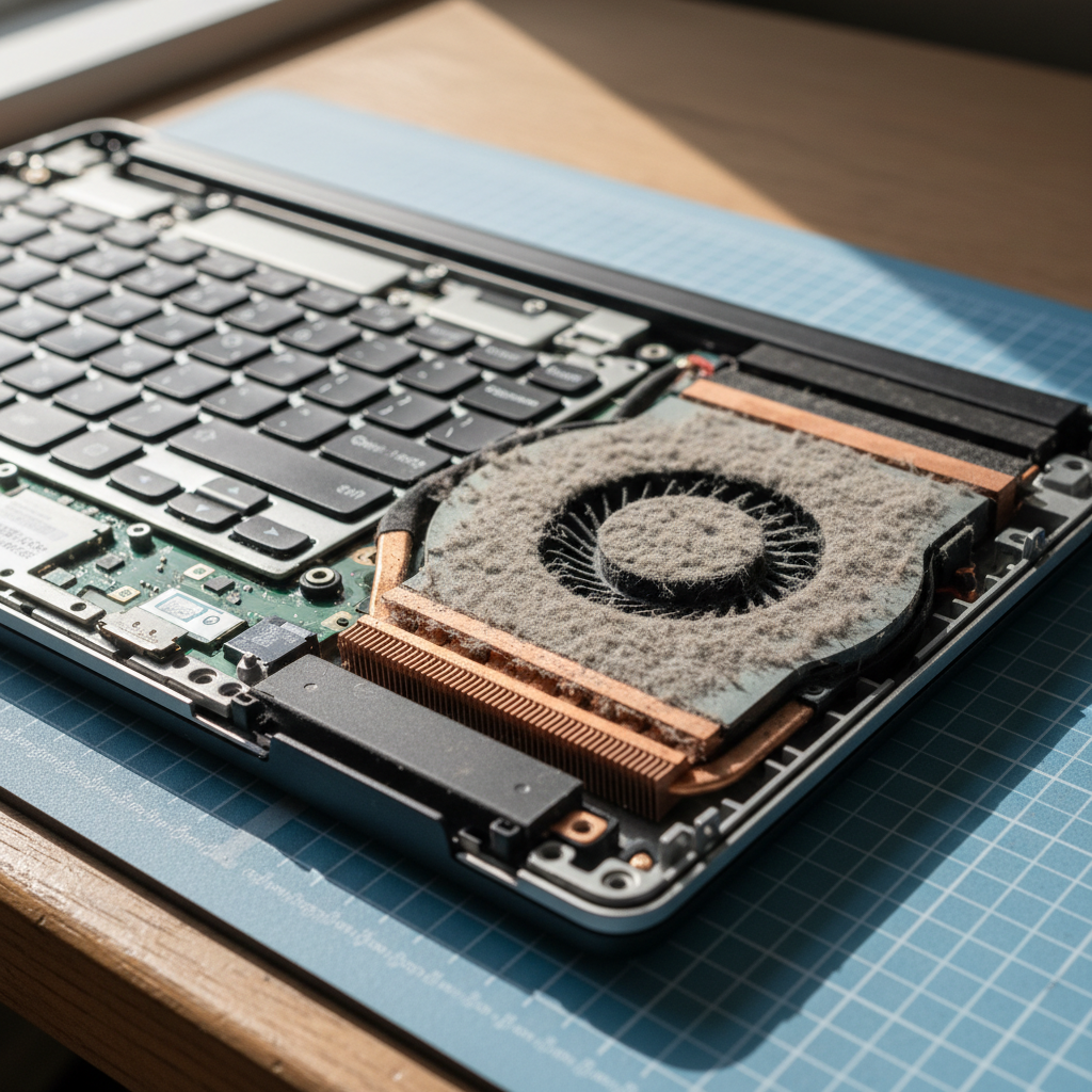 Dust-clogged laptop fan cleaning service in Harpers Hill — Newcastle NSW 2321
