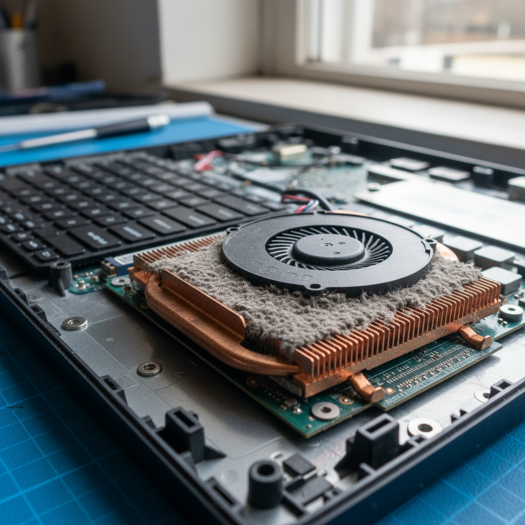 Dust-clogged laptop fan cleaning service in Hawthorn — Melbourne SA 5062