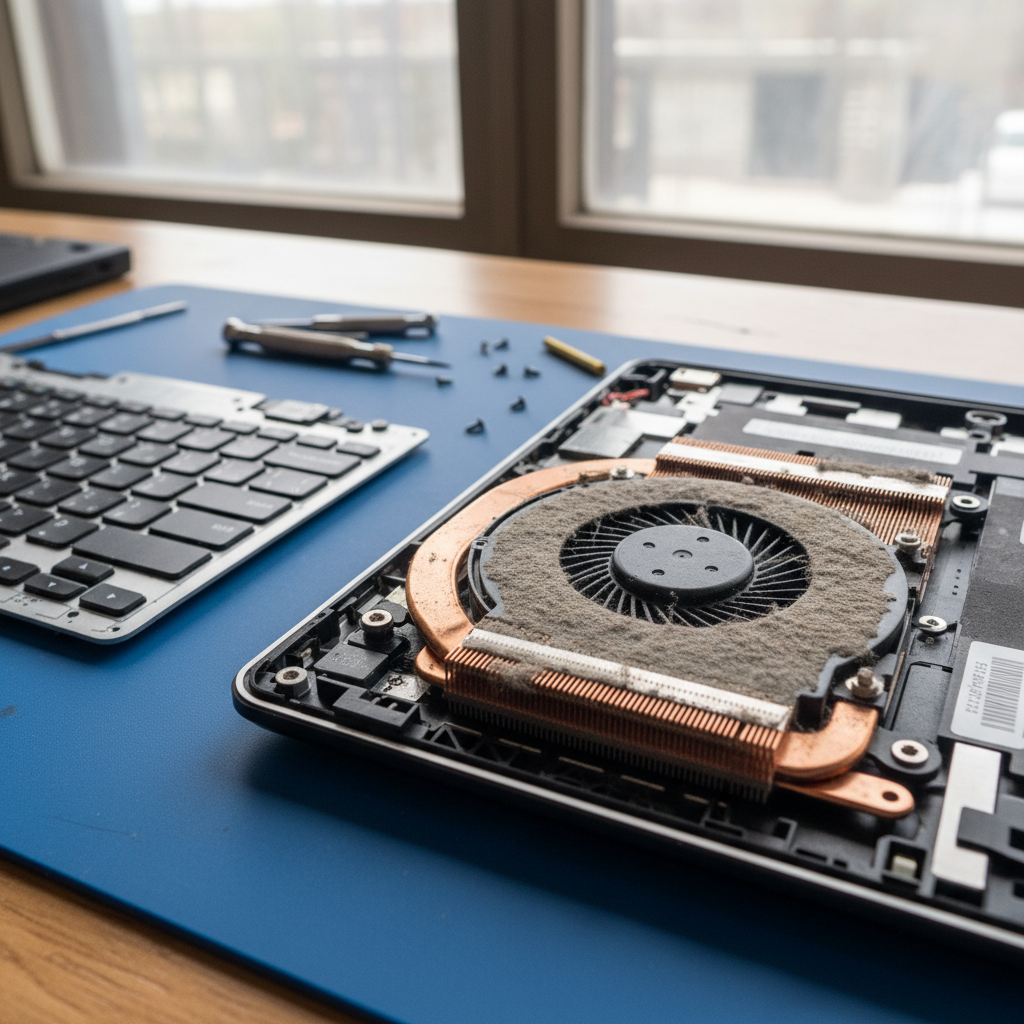 Dust-clogged laptop fan cleaning service in Heathpool — Adelaide SA 5068