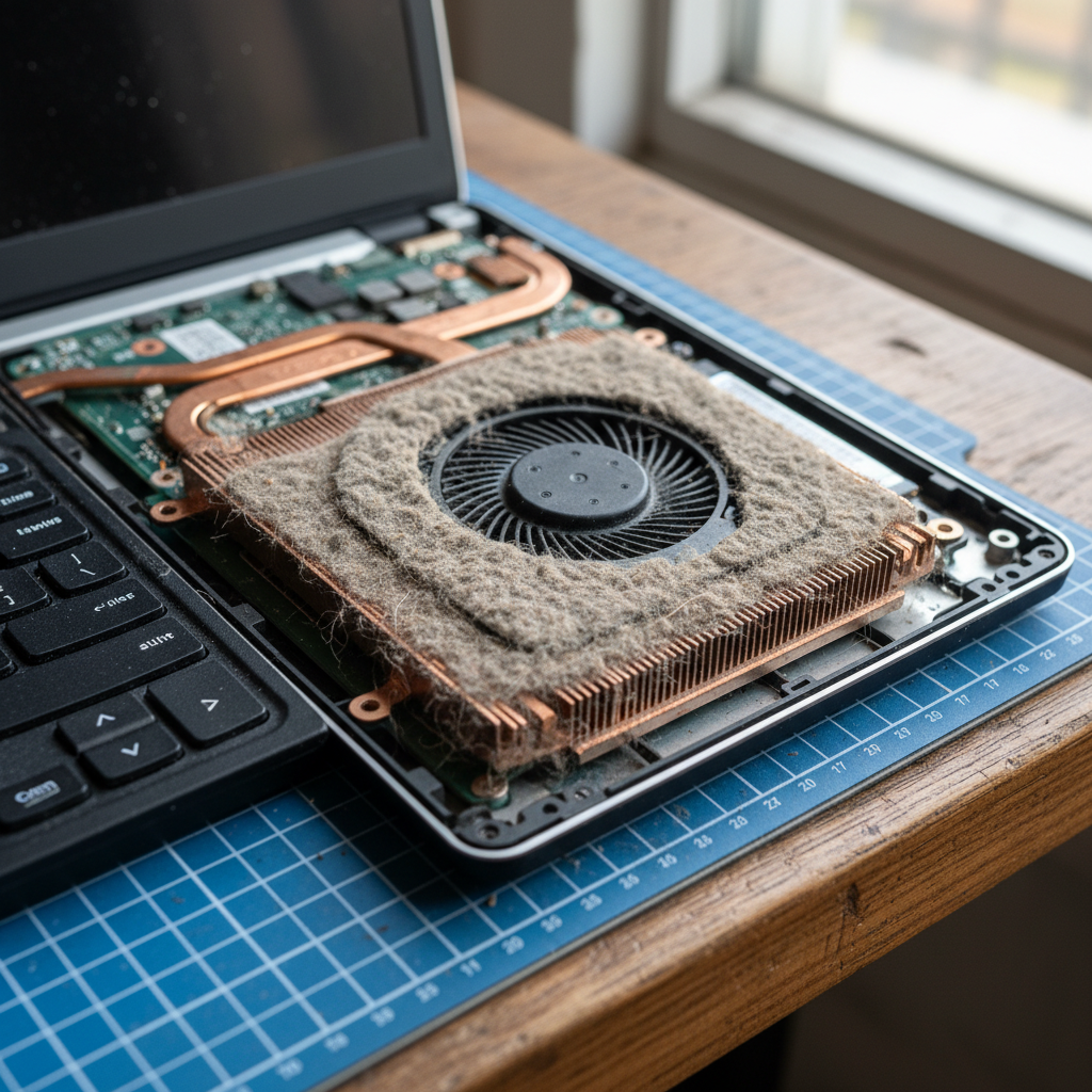 Dust-clogged laptop fan cleaning service in Henley Beach South — Adelaide SA 5022