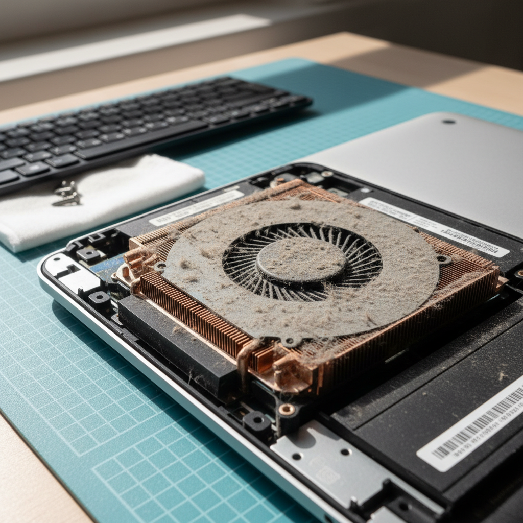 Dust-clogged laptop fan cleaning service in Hidden Valley — Darwin NT 0822