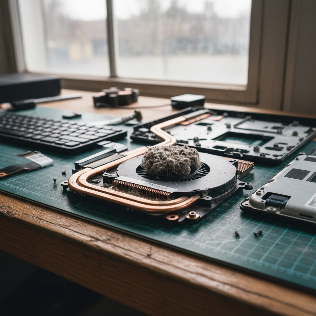 Dust-clogged laptop fan cleaning service in Highfields — Newcastle NSW 2289